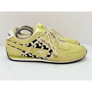 Y2K KangaROOS Magnolia Prints Lime Green Suede Sneakers Womens 9 EU 40 Vintage